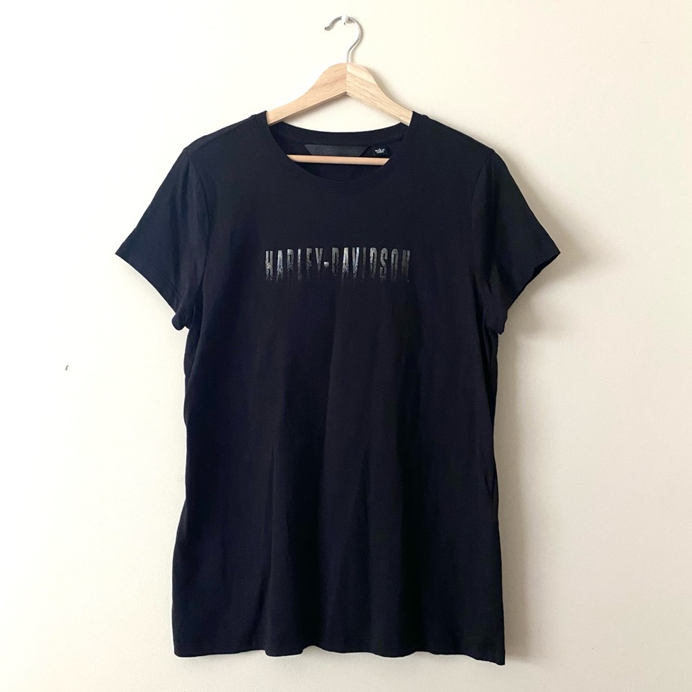 Harley Davidson Black Logo Graphic TShirt Size L